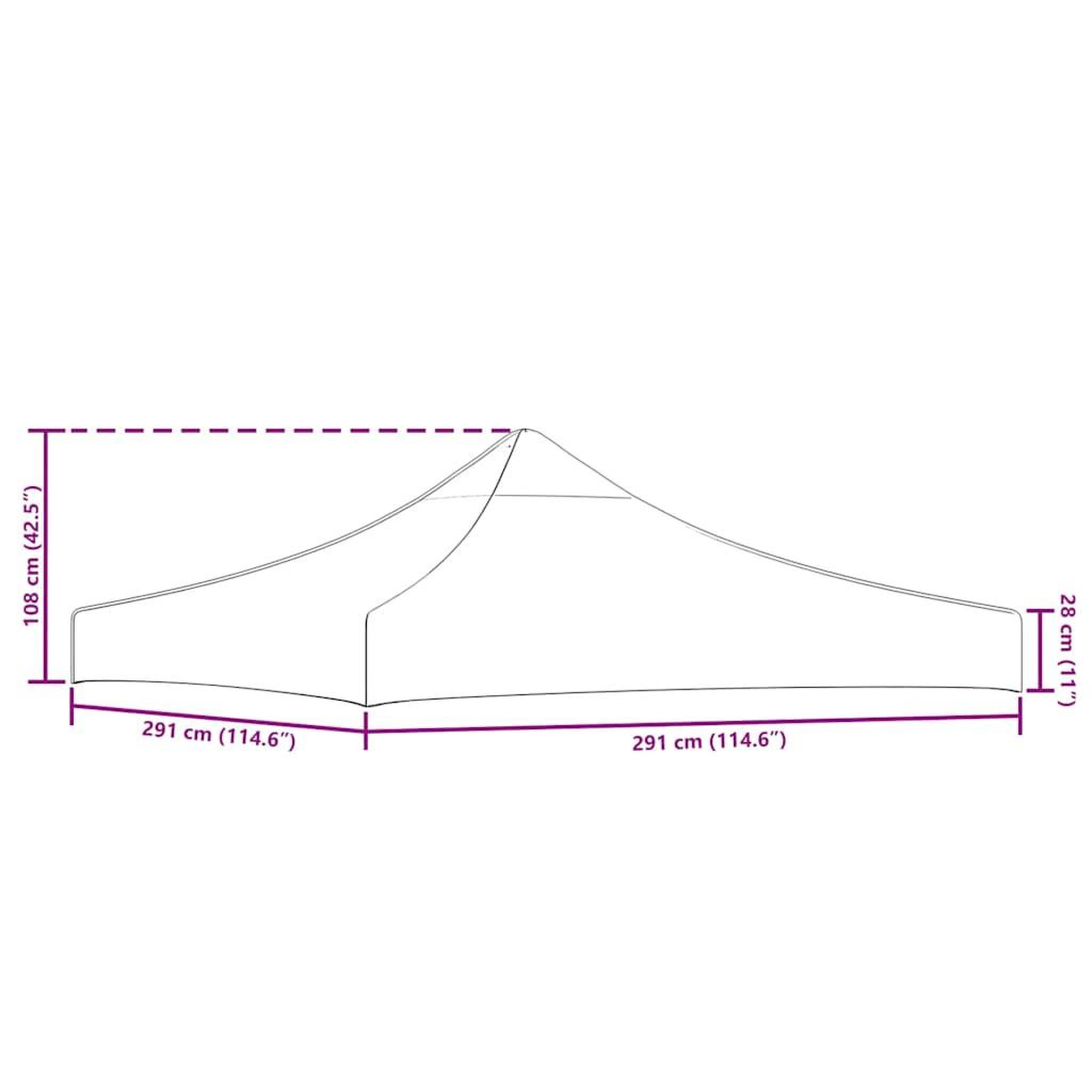 Voir la diapositive 6 : VIDAXL Toit de tente de reception 3x3 m Terre cuite 270 g/m^2