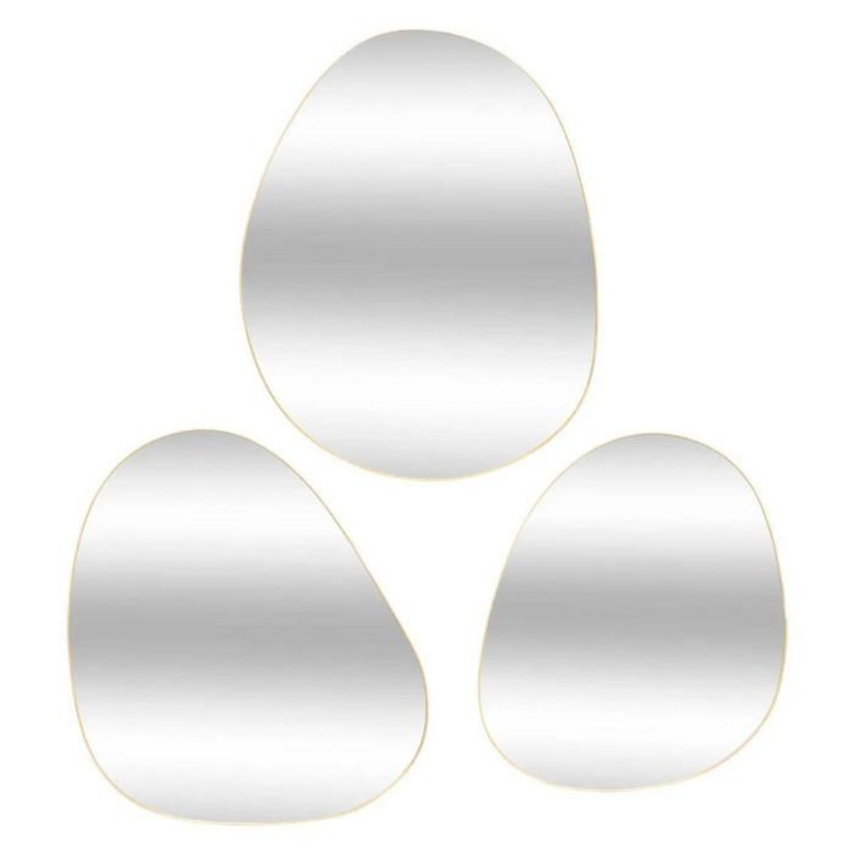 ATMOSPHERA Lot de 3 Miroirs Organisateurs  Lida  47cm Or