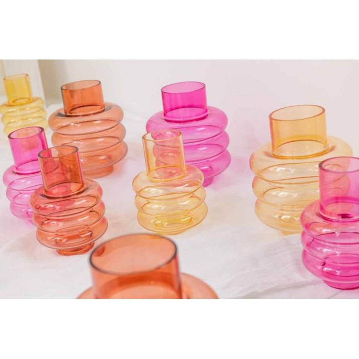 Paris Prix Vase Design en Verre  Lima  22cm Ocre