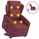 VIDAXL Fauteuil inclinable de massage electrique Rouge bordeaux Tissu