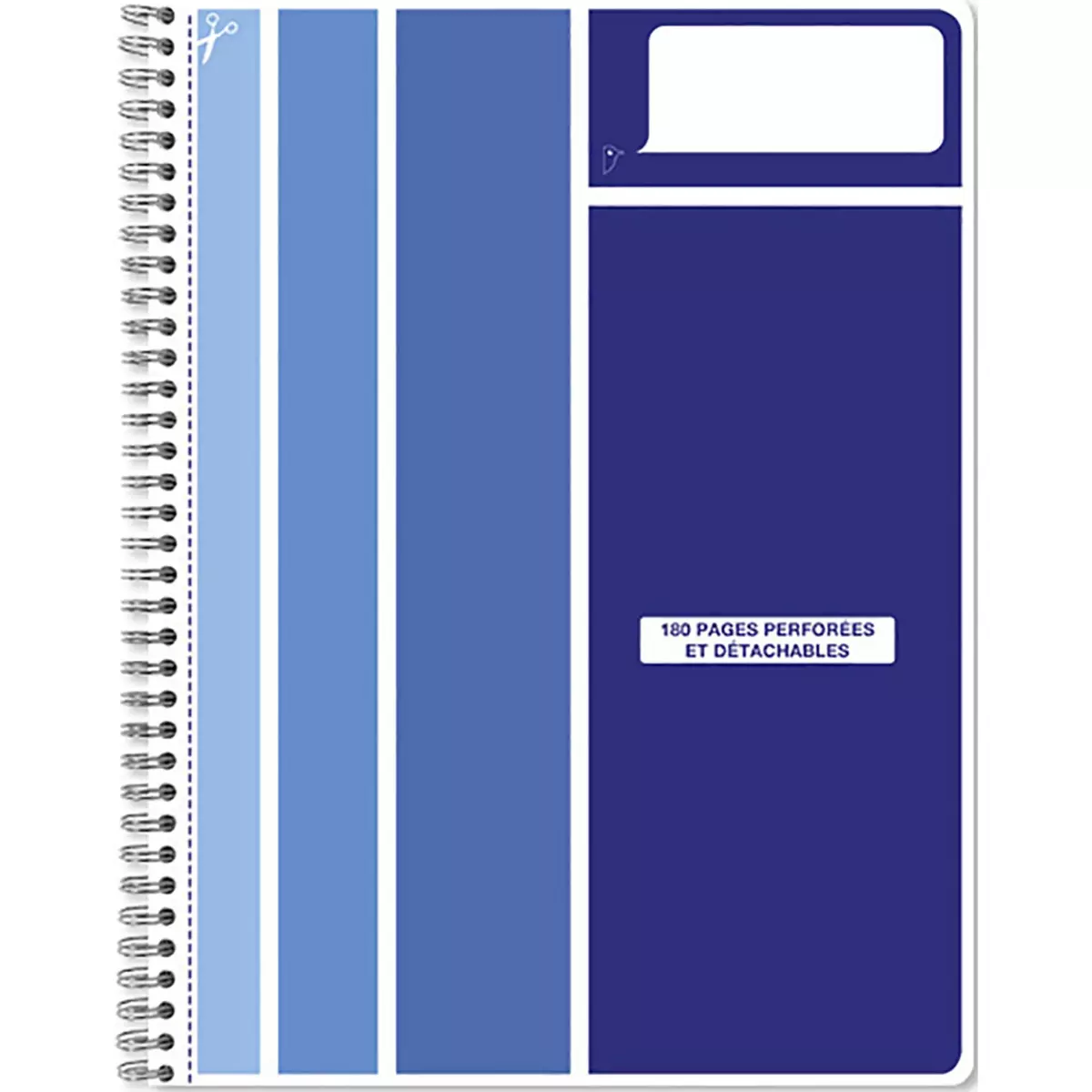 AUCHAN Cahier microperforé 21x29,7cm 180 pages 90g - couverture polypropylène - bleu