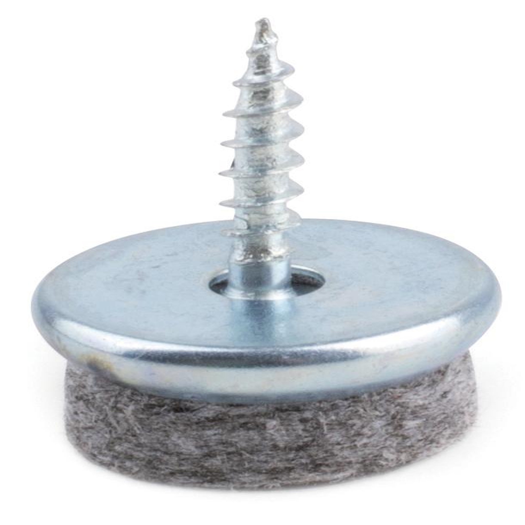 CENTRALE BRICO Glissière pour pied de meuble a vis a bois avec feutre o 18mm gris