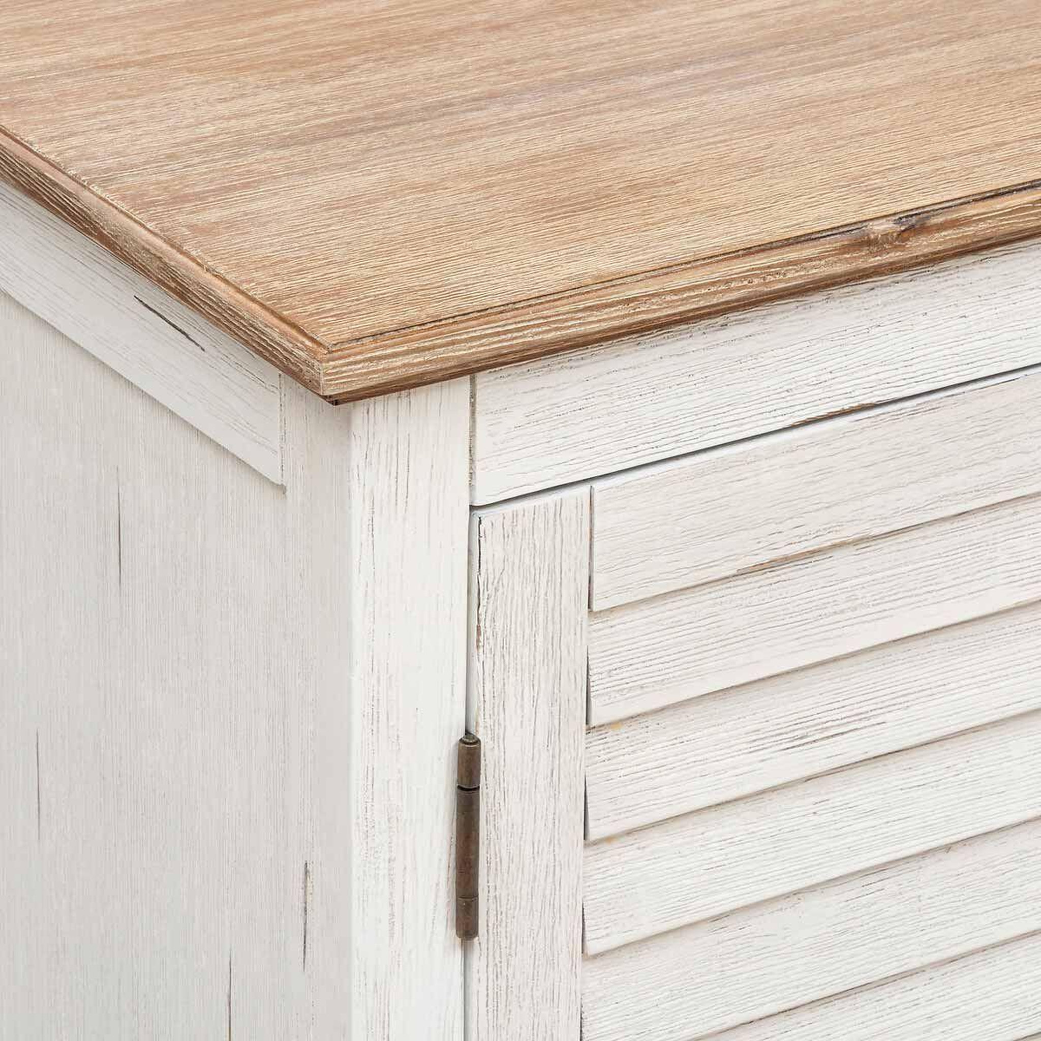 Voir la diapositive 3 : ATMOSPHERA Buffet 2 Portes en Bois  Olbia  110cm Blanc