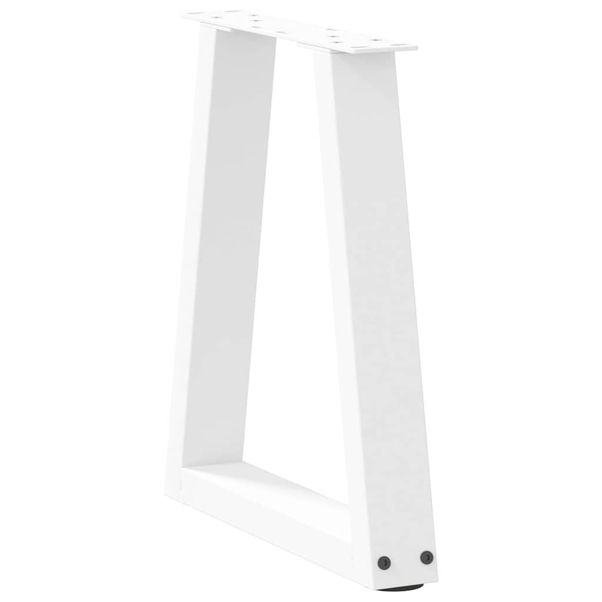 Voir la diapositive 4 : VIDAXL Pieds de table a manger forme de V 2 pcs blanc 38x(42-43,3) cm
