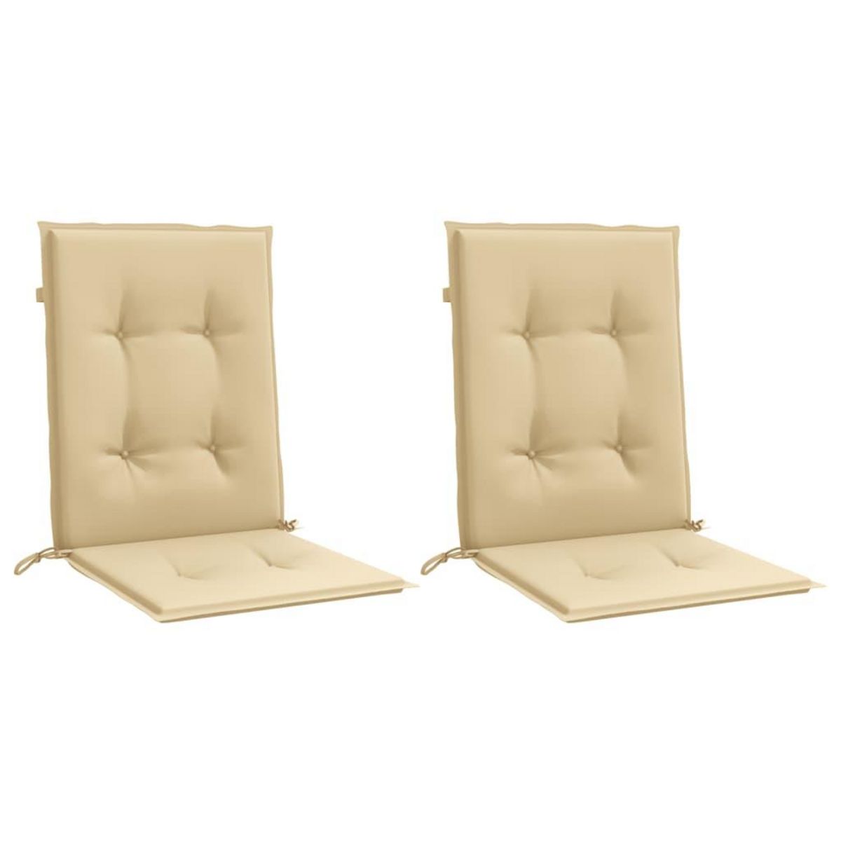 VIDAXL Coussins de chaise a dossier bas lot de 2 beige melange tissu