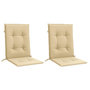 Voir la diapositive 3 : VIDAXL Coussins de chaise a dossier bas lot de 2 beige melange tissu