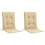 Voir la diapositive 3 : VIDAXL Coussins de chaise a dossier bas lot de 2 beige melange tissu