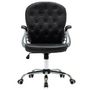 Voir la diapositive 3 : VIDAXL Chaise de bureau pivotante Noir Similicuir