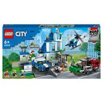 LEGO City 60316 Le Commissariat de Police, Set avec Jouets Camion de Poubelle et Hélicoptère