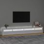Voir la diapositive 3 : VIDAXL Meuble TV avec lumieres LED Blanc brillant 270x35x40 cm