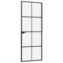 Voir la diapositive 4 : VIDAXL Porte d'interieur Noir 76x201,5 cm Trempe verre aluminium fin
