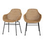 Voir la diapositive 1 : MAISON PAVANE Lot de 2 chaises en résine tressée naturelle-Carmela