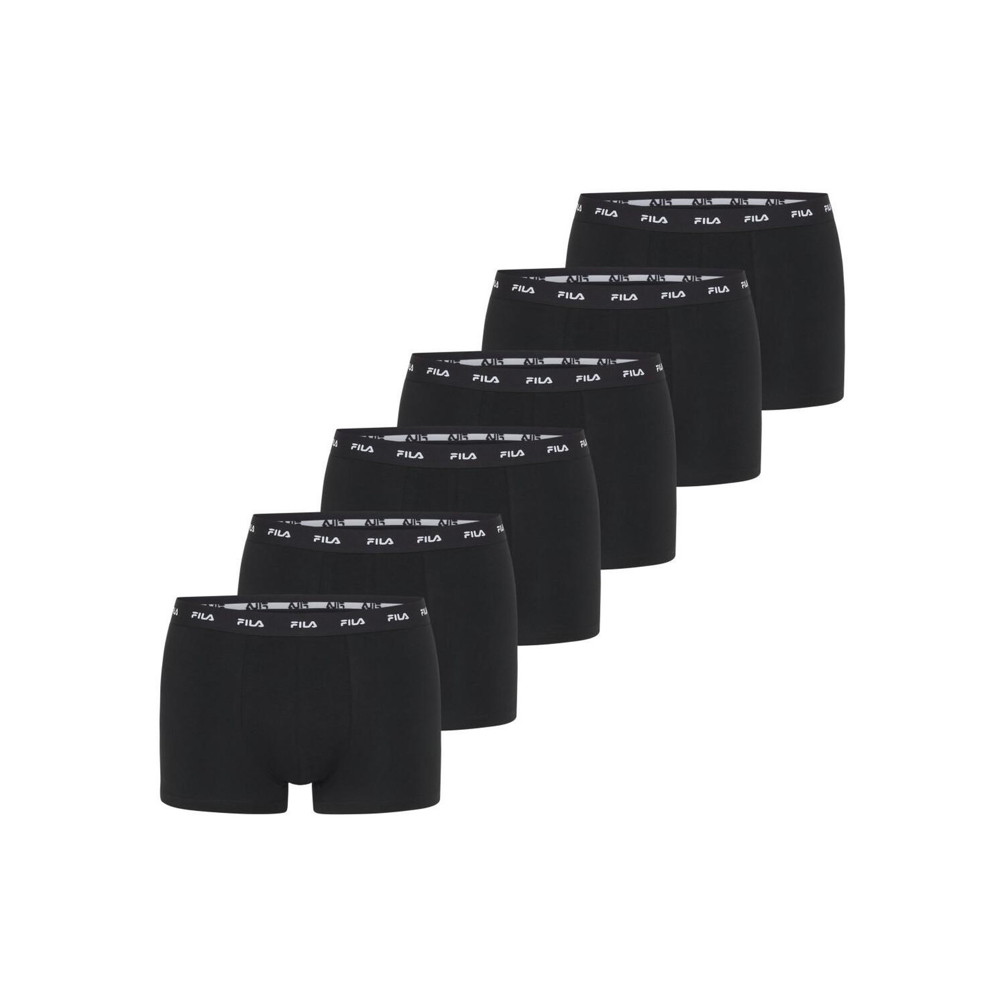 FILA Lot de 6 boxers homme Fila FU5256 Noir. Coloris disponibles : Noir