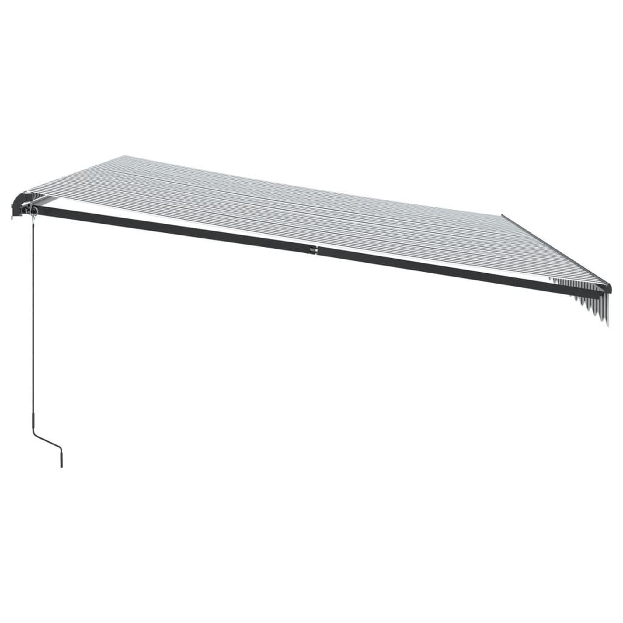 Voir la diapositive 4 : VIDAXL Auvent manuel retractable anthracite et blanc 500x300 cm