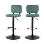 Voir la diapositive 1 : Rendez vous déco Lot de 2 chaises de bar réglables 60/81 cm en velours vert d'eau - Viktor