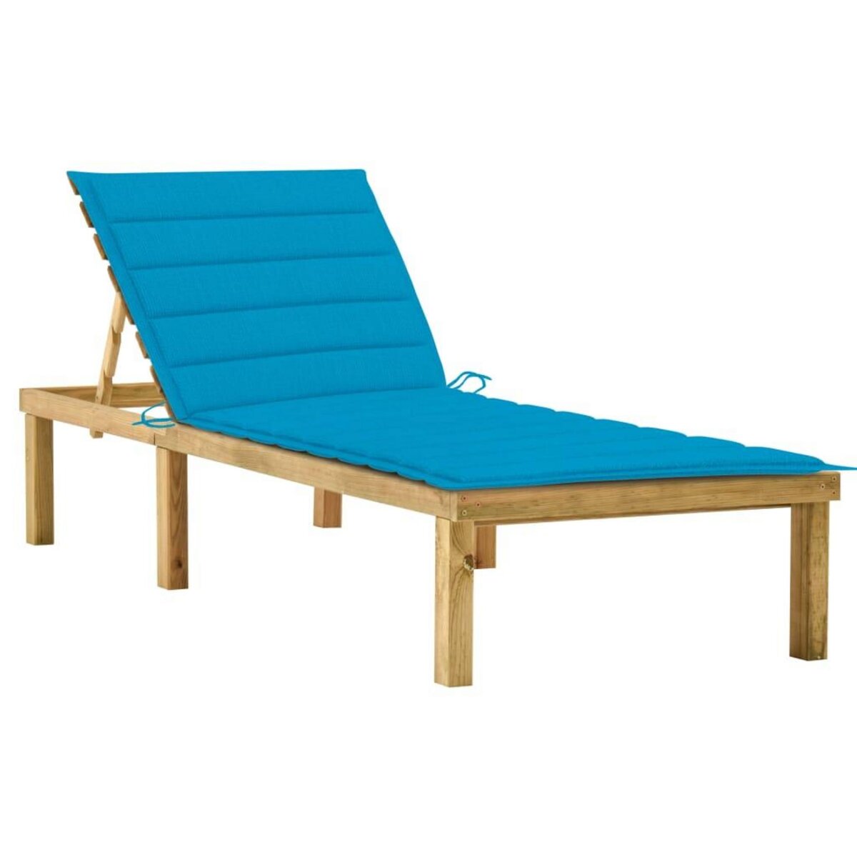 VIDAXL Chaise longue avec coussin bleu Bois de pin impregne