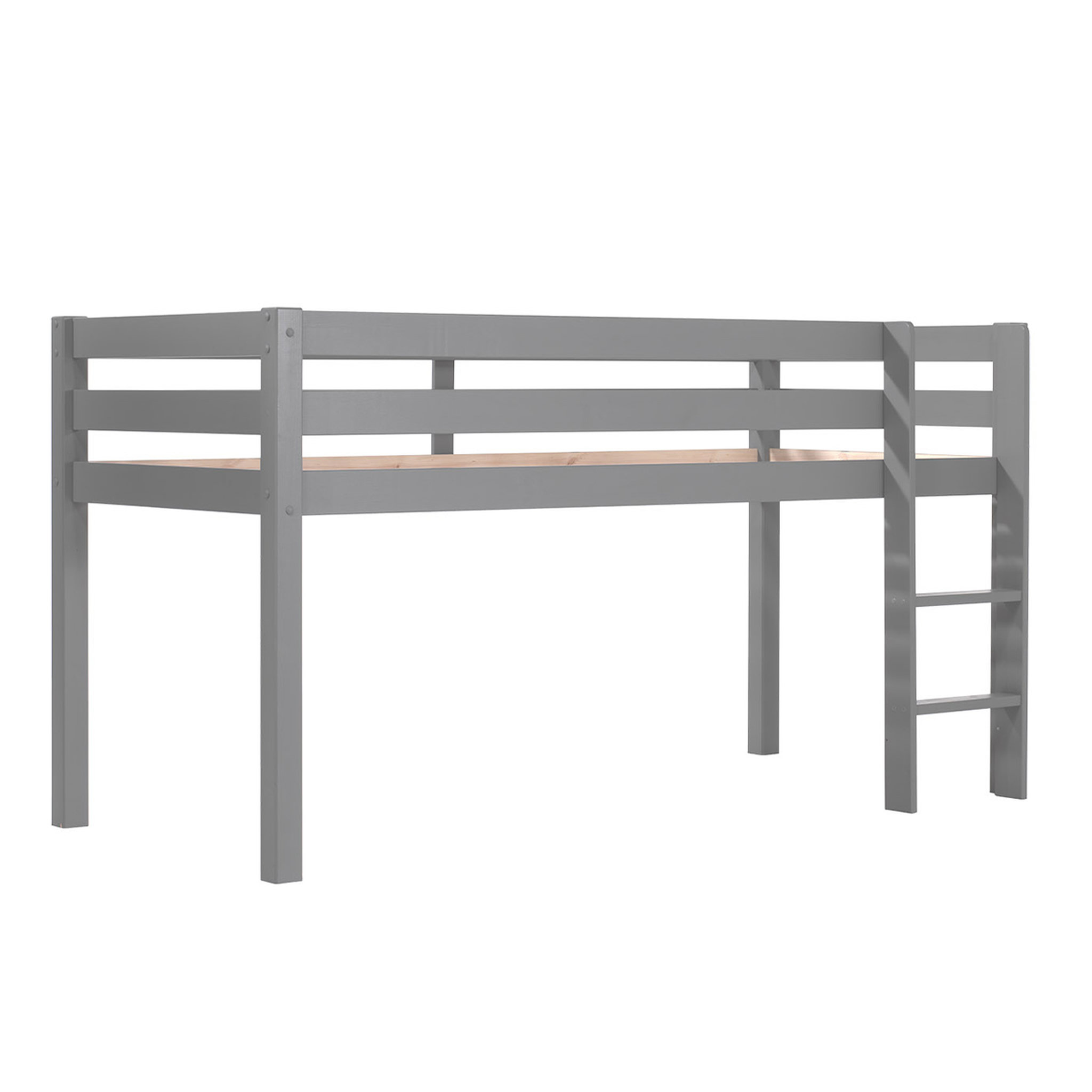 Voir la diapositive 3 : Vipack Lit Mi-Hauteur 90x200 Sommier Inclus Pino - Gris
