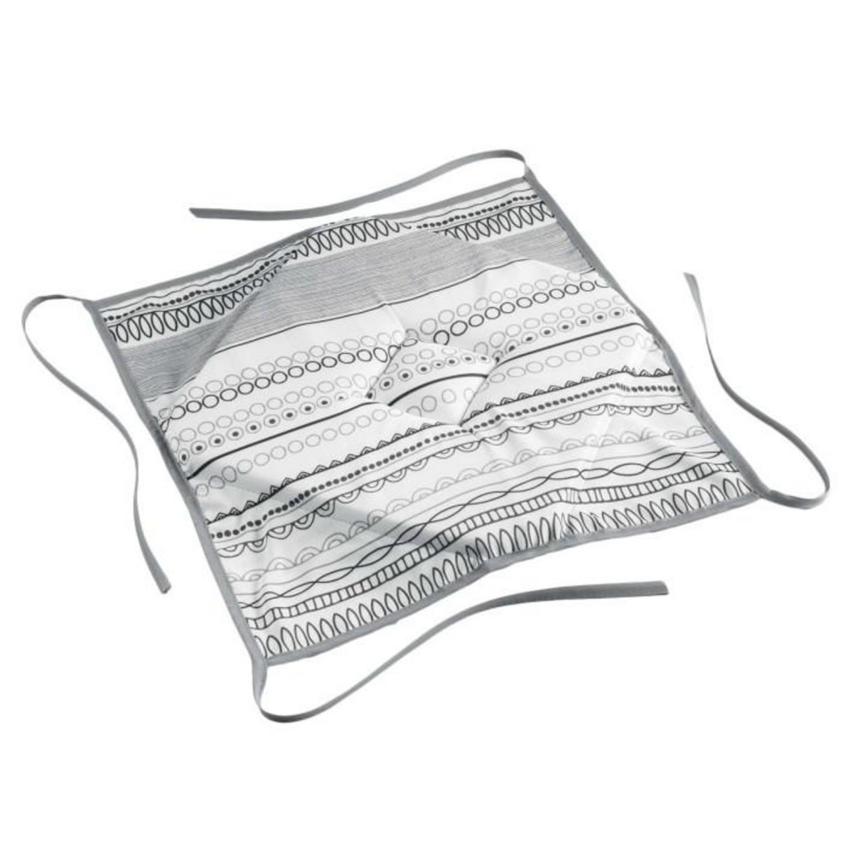 Paris Prix Galette de Chaise  Analea  36x36cm Noir & Blanc