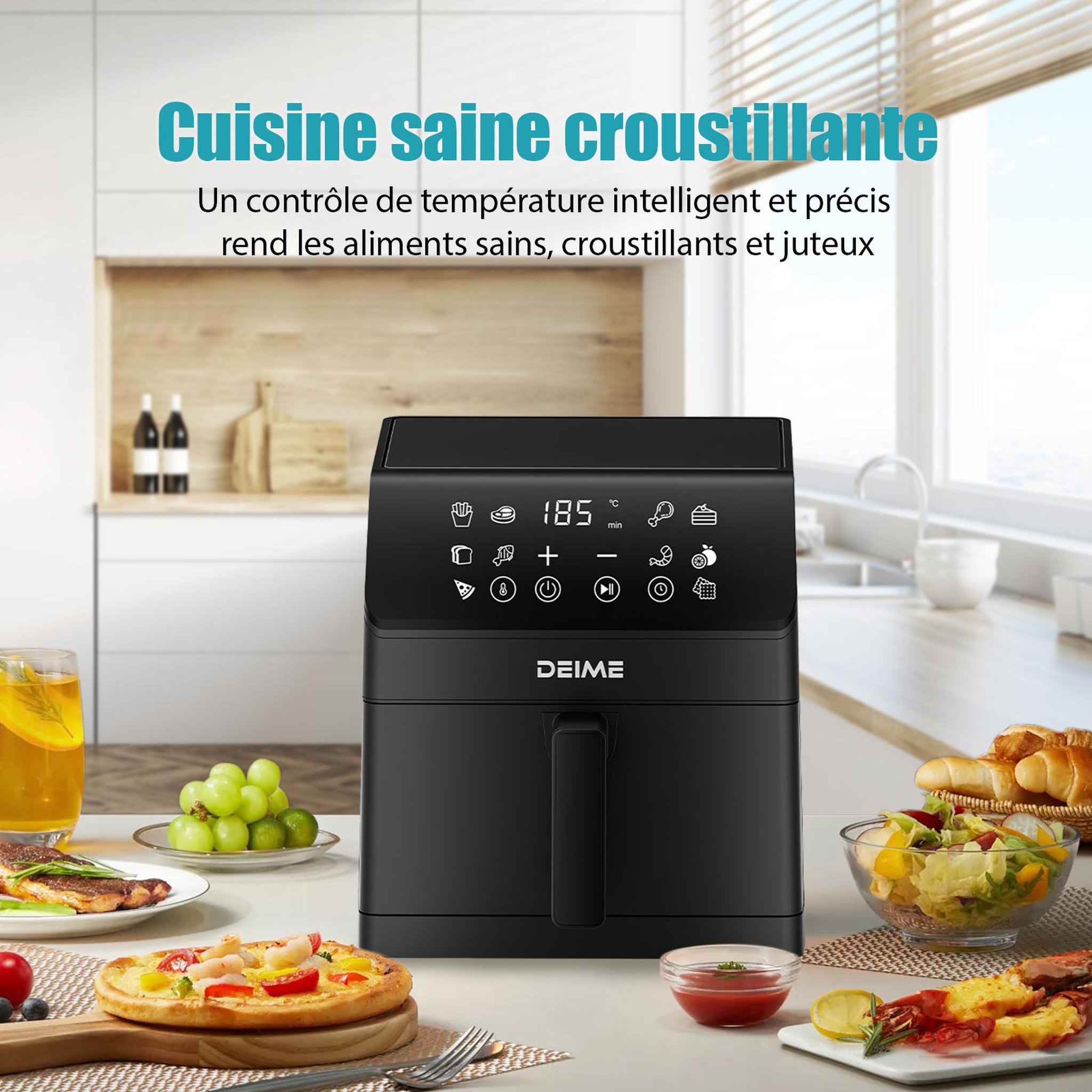 Voir la diapositive 4 : DEIME DEIME - Airfryer 6 l 1700 w 12 programmes écran digital
