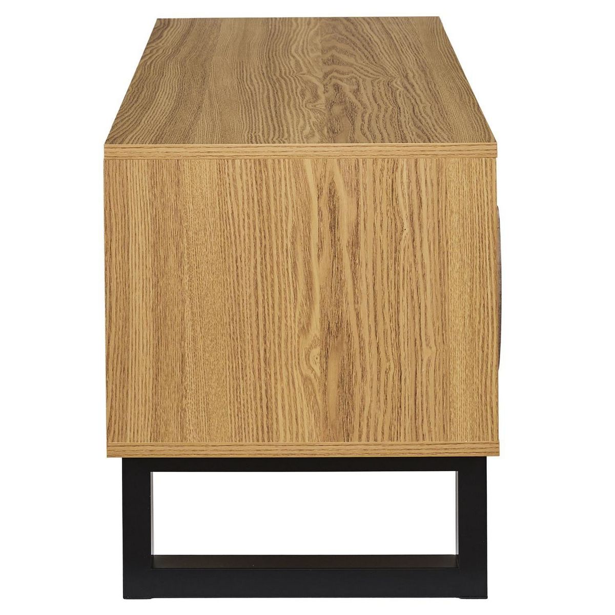 The Home Deco Factory Meuble TV 2 portes et 2 niches CALYPSO - Beige et noir