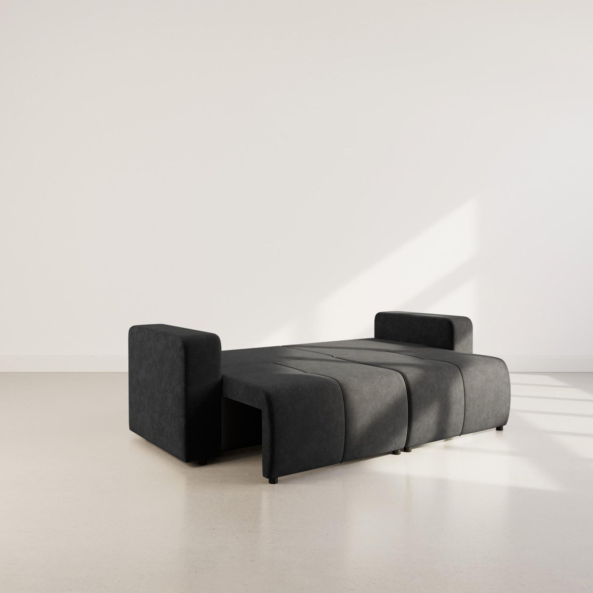 BEST MOBILIER Nicole - canapé droit 4 places convertible avec coffre en tissu