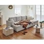 Voir la diapositive 2 : BEST MOBILIER Cyrus - canapé panoramique en u - 7 places - convertible avec coffre - en velours côtelé