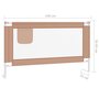 Voir la diapositive 6 : VIDAXL Barriere de securite de lit d'enfant Taupe 140x25 cm Tissu