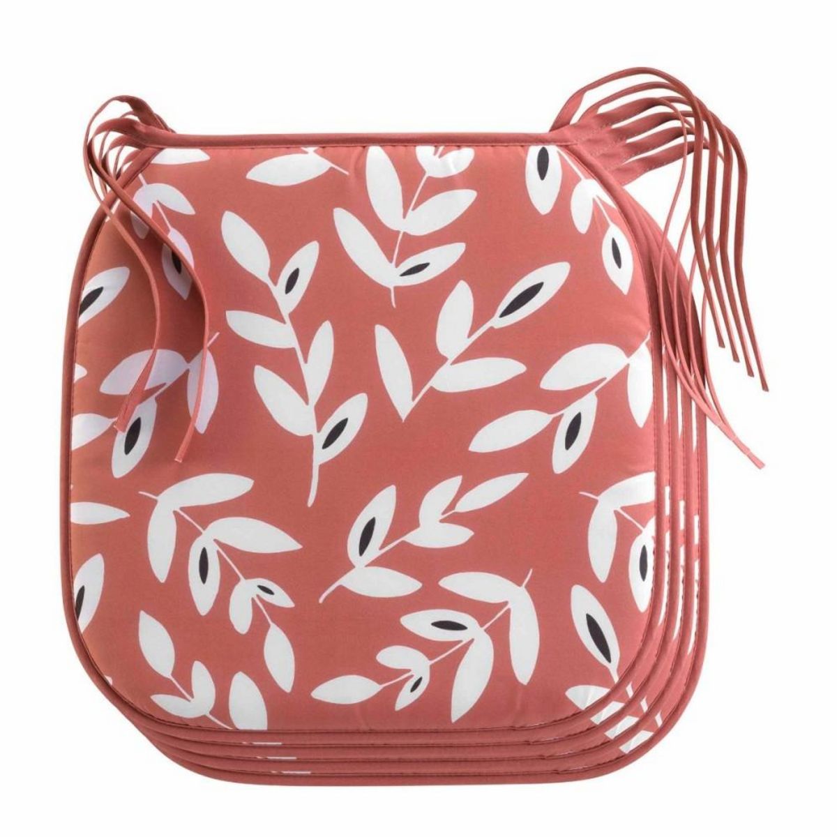 Douceur d'Intérieur Lot de 4 galettes de chaise BELLYS 38x38 cm microfibre terracotta