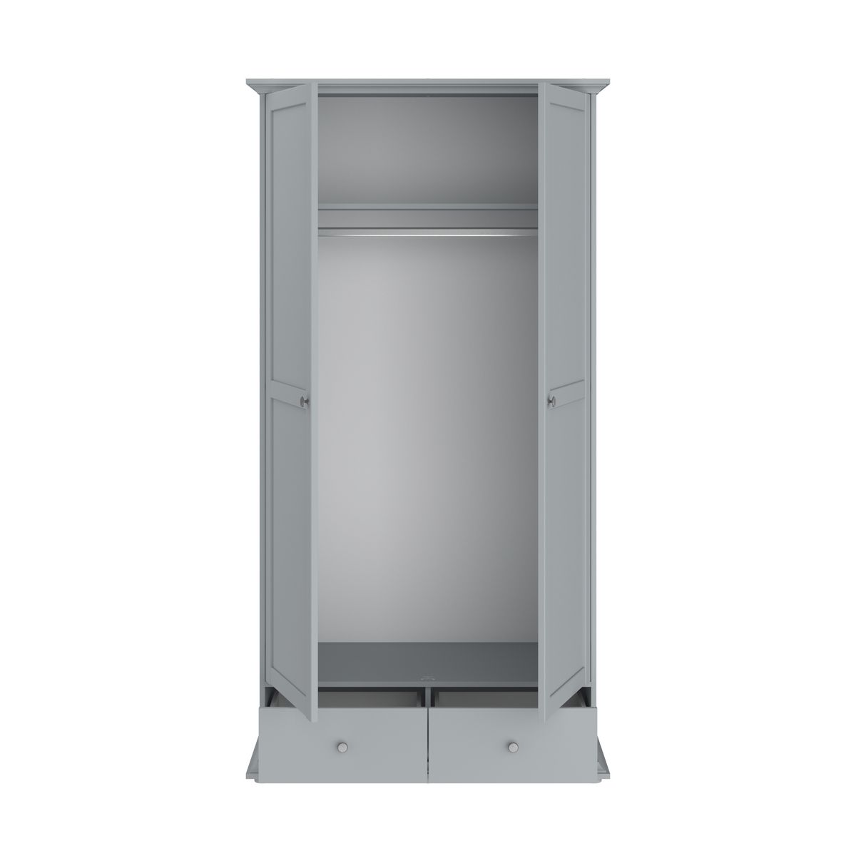 Armoire 2 portes 2 tiroirs L104cm NESRINE