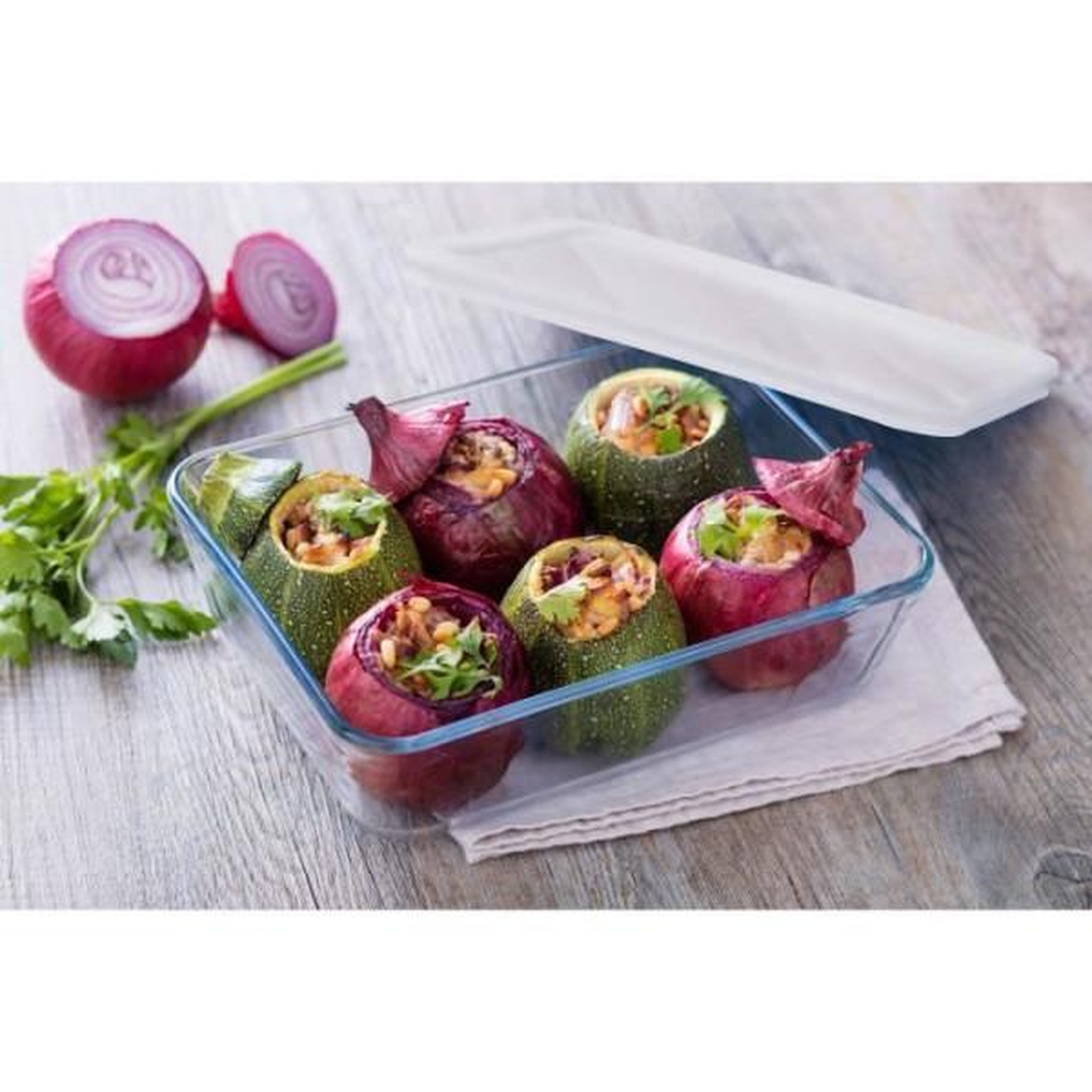 Voir la diapositive 4 : PYREX Plat rectangulaire 4l verre + couvercle plastique - 244P000/5043