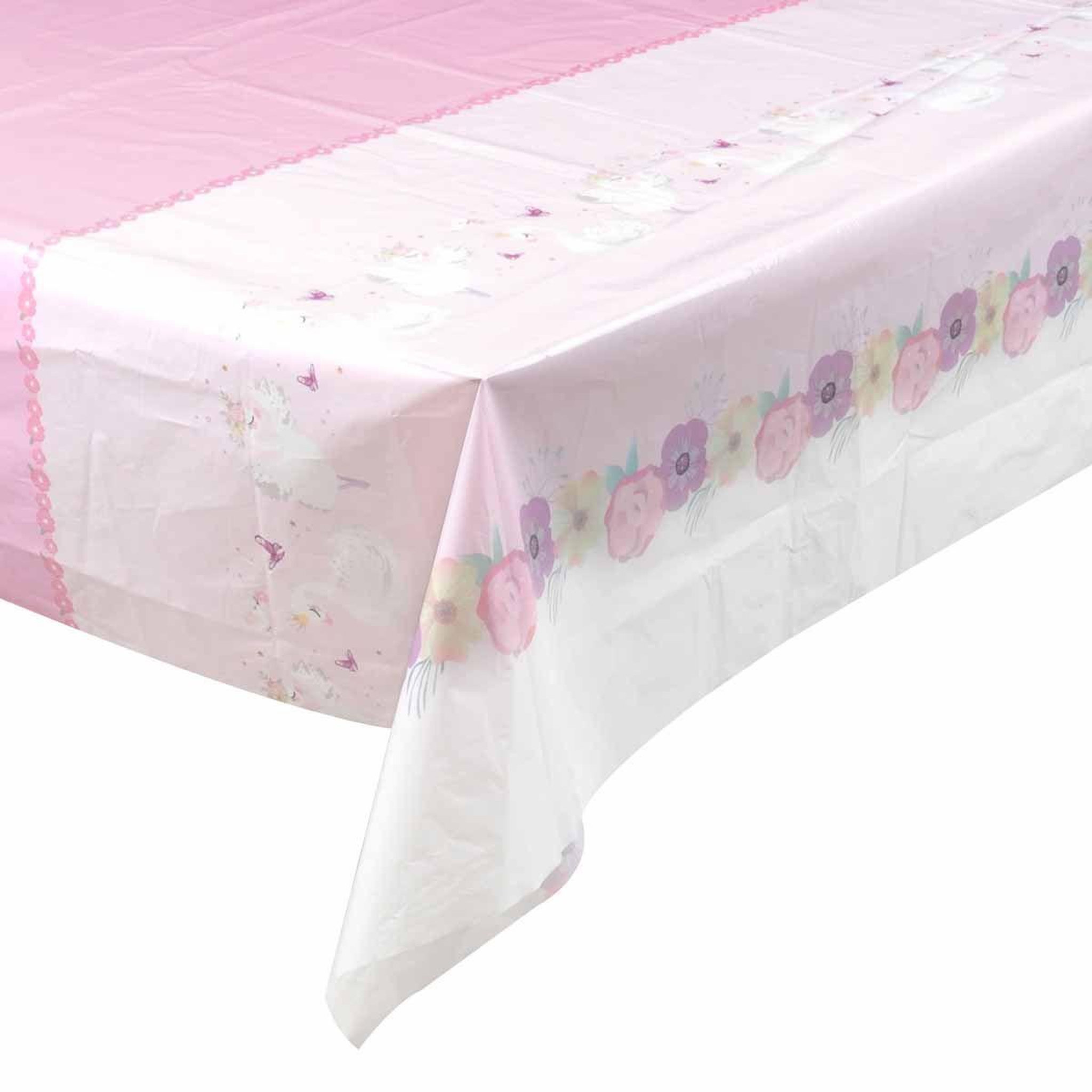 HOMEA Nappe plastique  cygne  1,3x1,8m rose