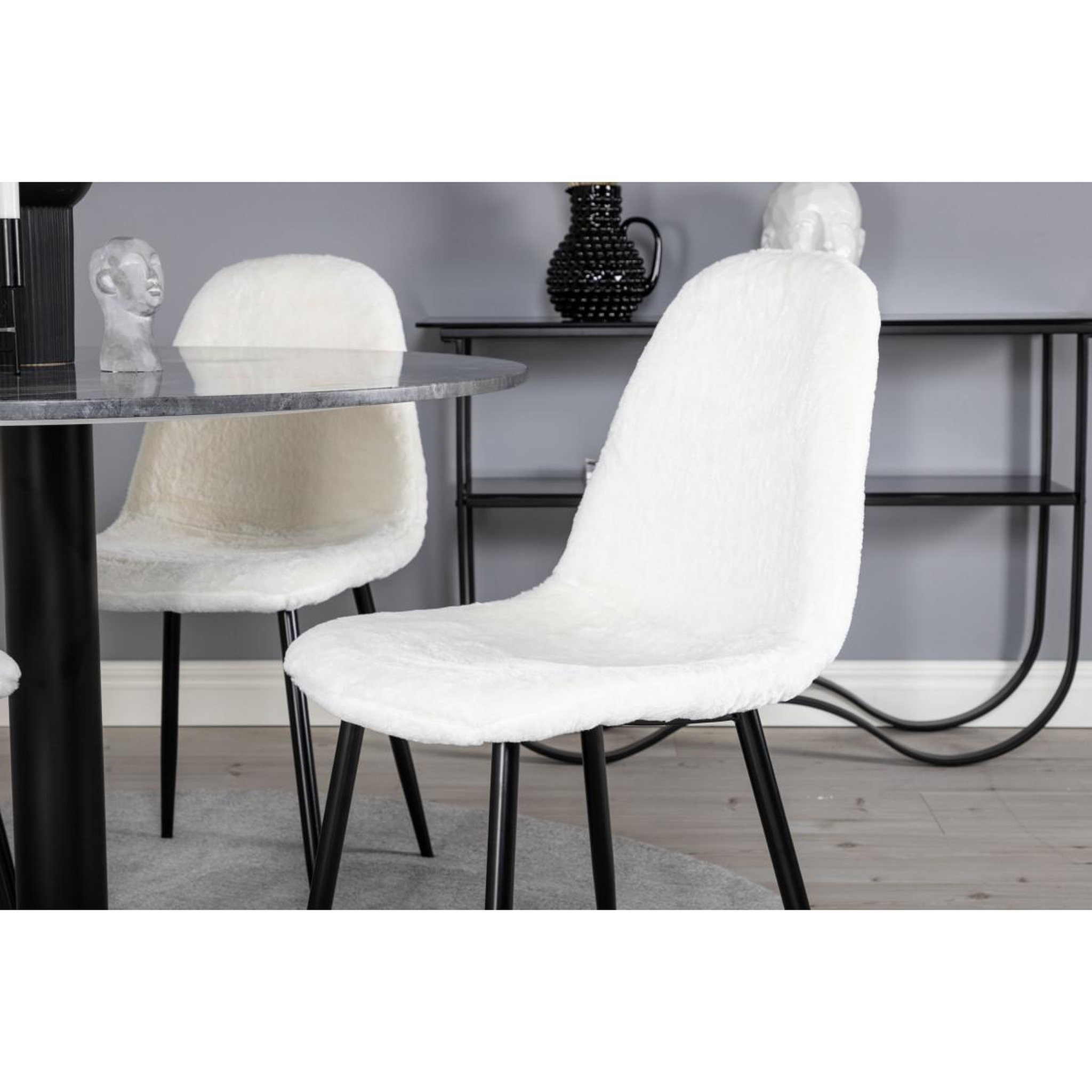 Voir la diapositive 5 : Paris Prix Ensemble table à manger & 4 chaises  estelle i & polar i  106cm gris foncé