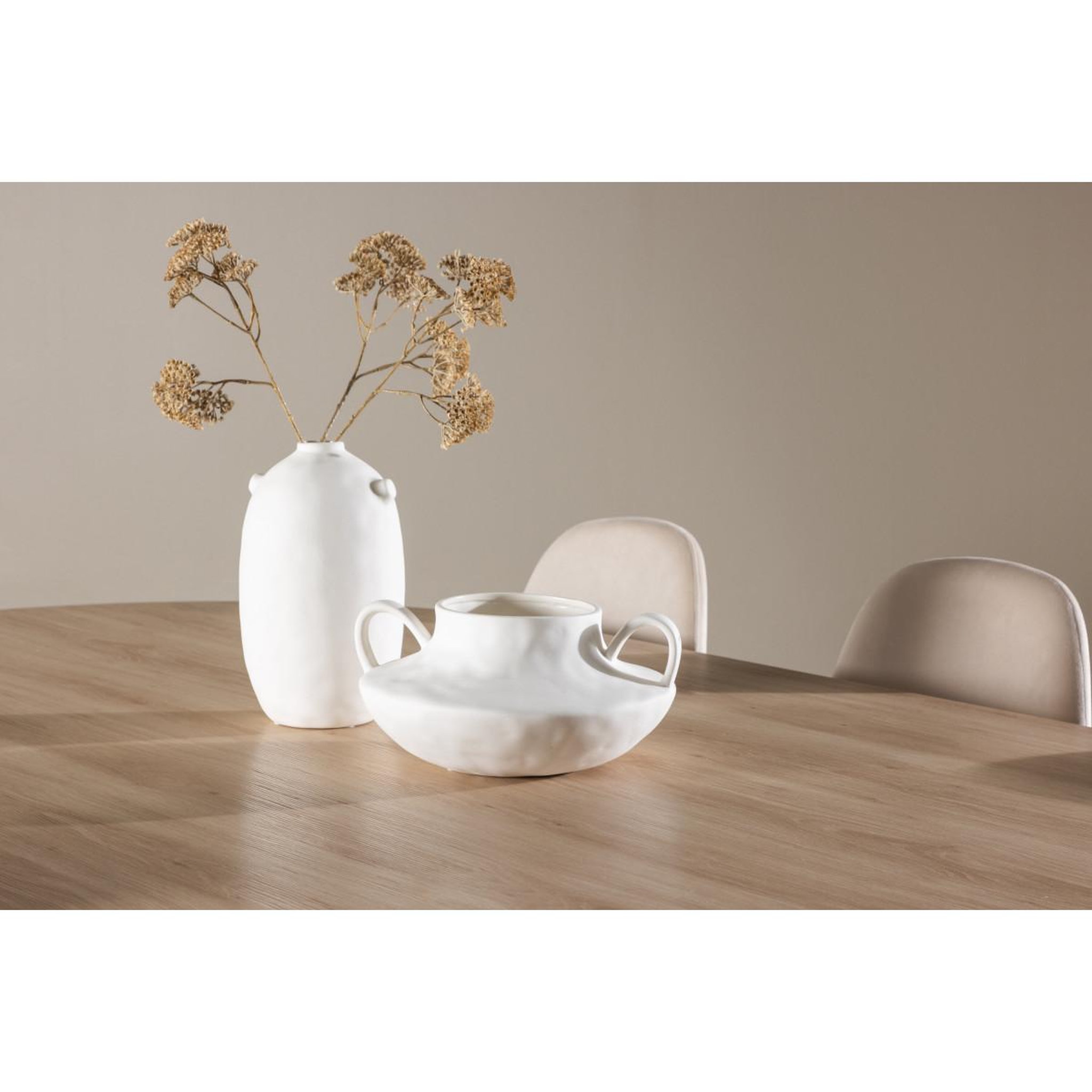 Voir la diapositive 6 : Paris Prix Ensemble table à manger & 6 chaises  bootcut & polar  230cm naturel & beige