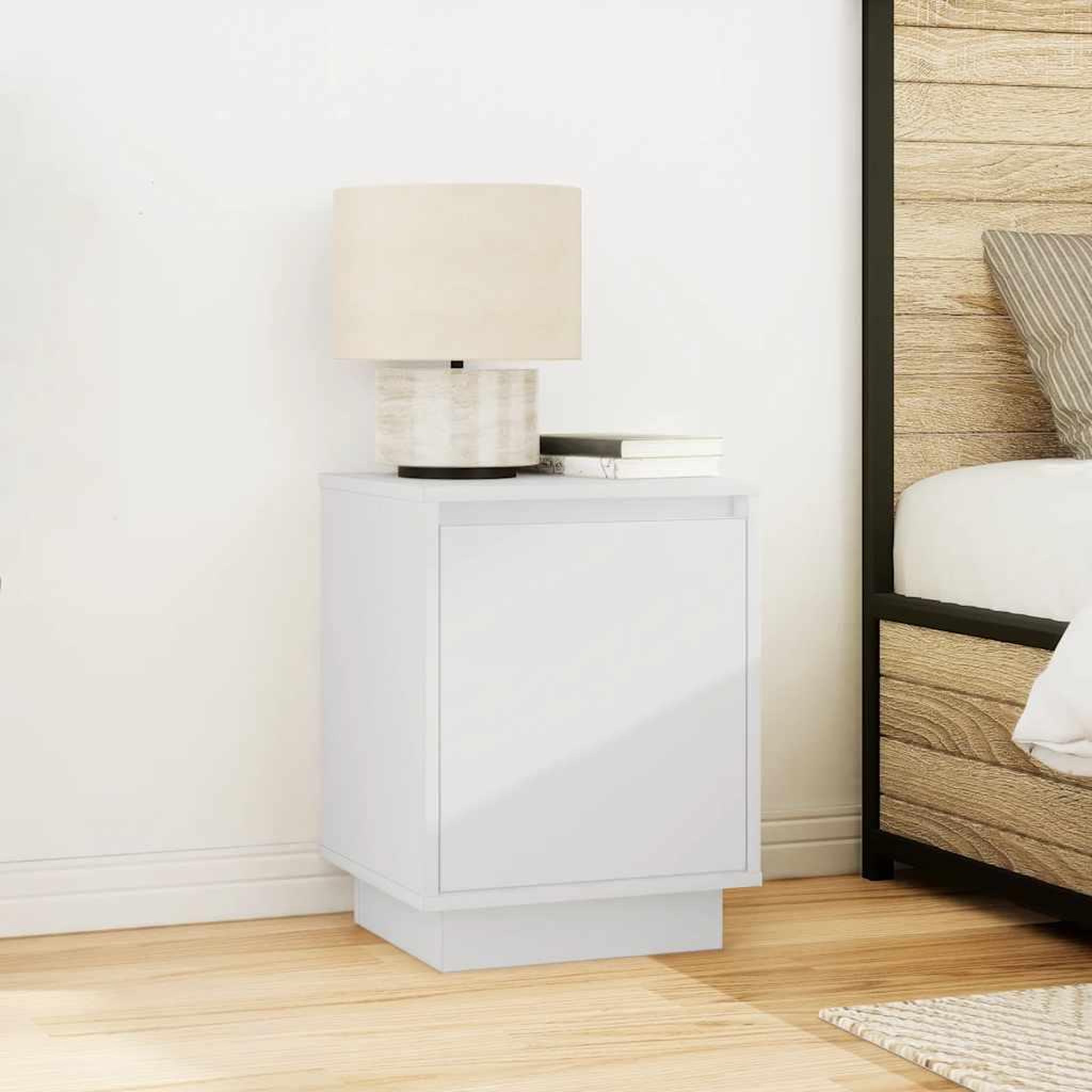 Voir la diapositive 5 : VIDAXL Tables de chevet avec lumieres LED 2 pcs blanc 38x34x50 cm