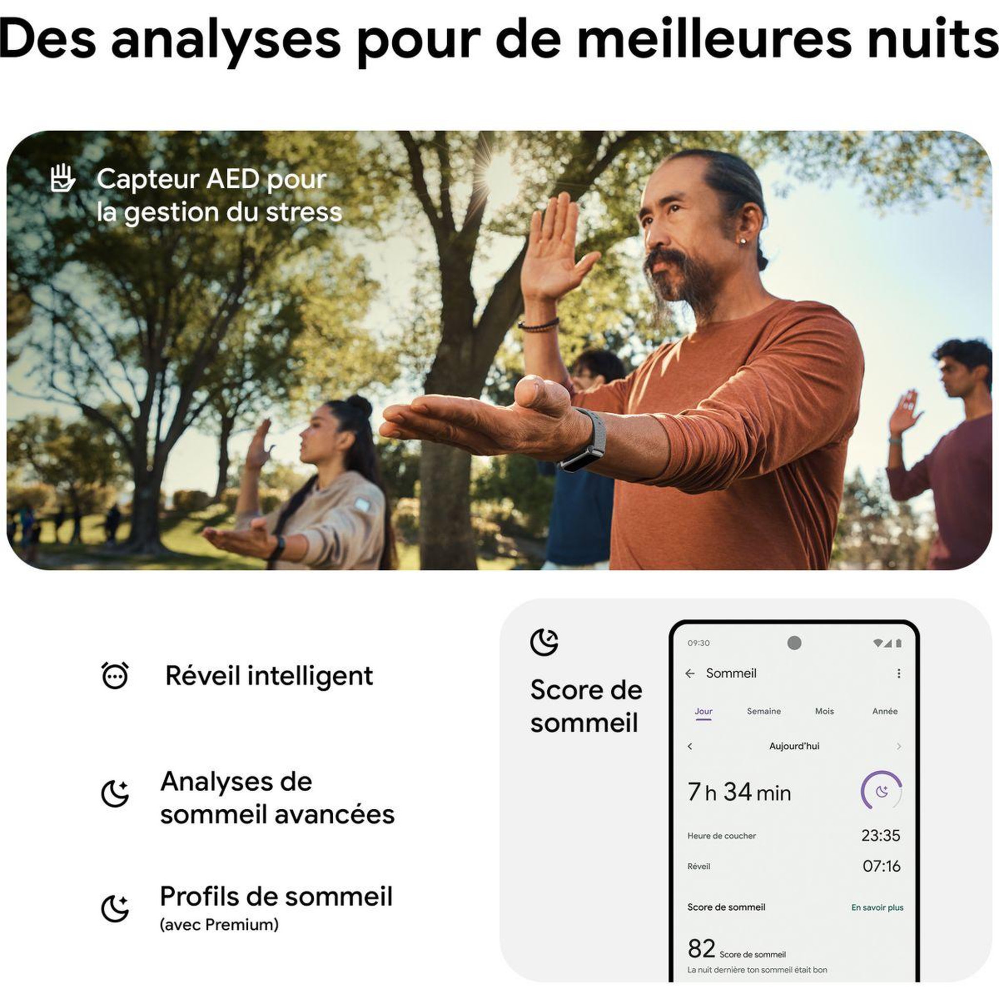 Voir la diapositive 4 : Fitbit Bracelet connecté Charge 6 Argent et porcelaine