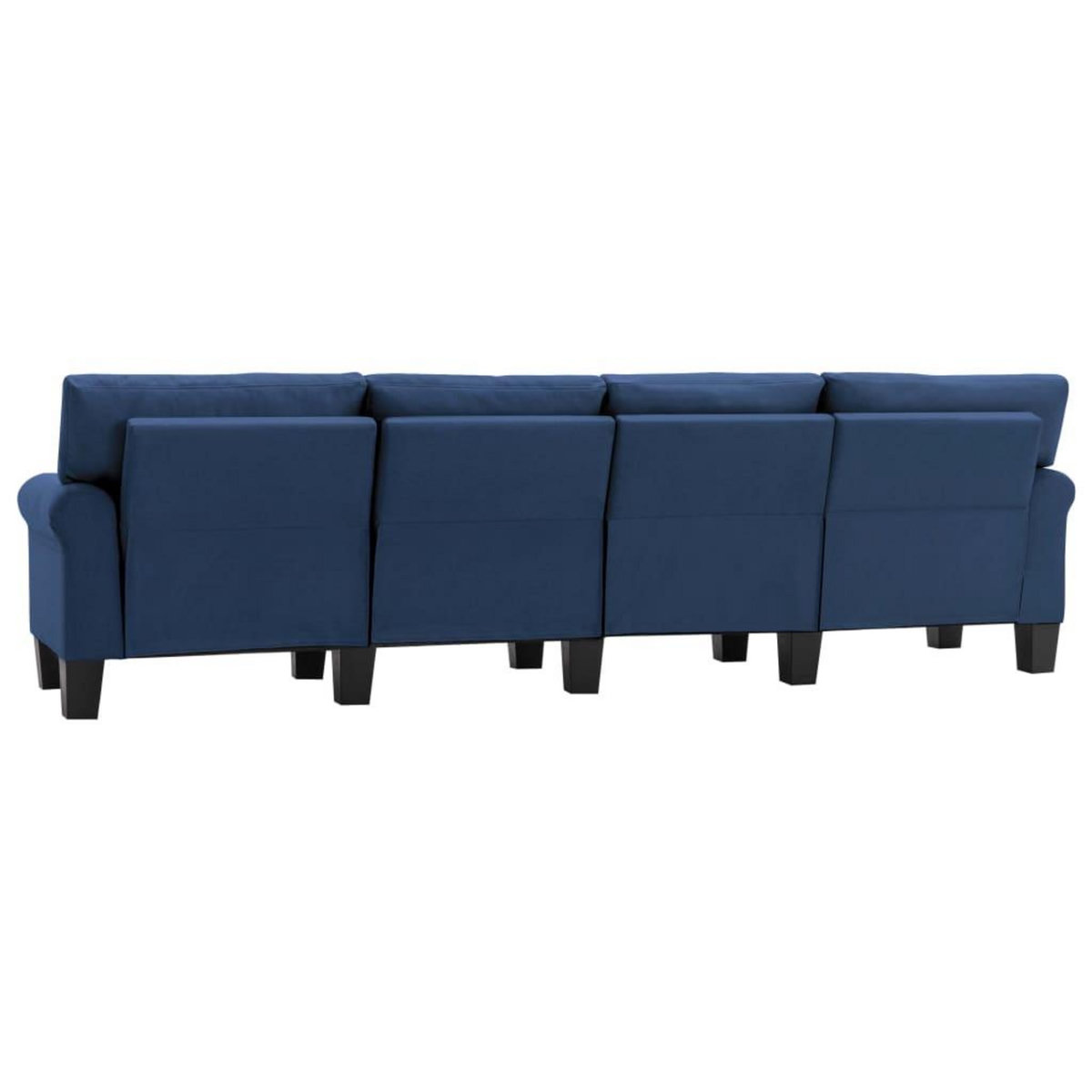 VIDAXL Canape a 4 places Bleu Tissu