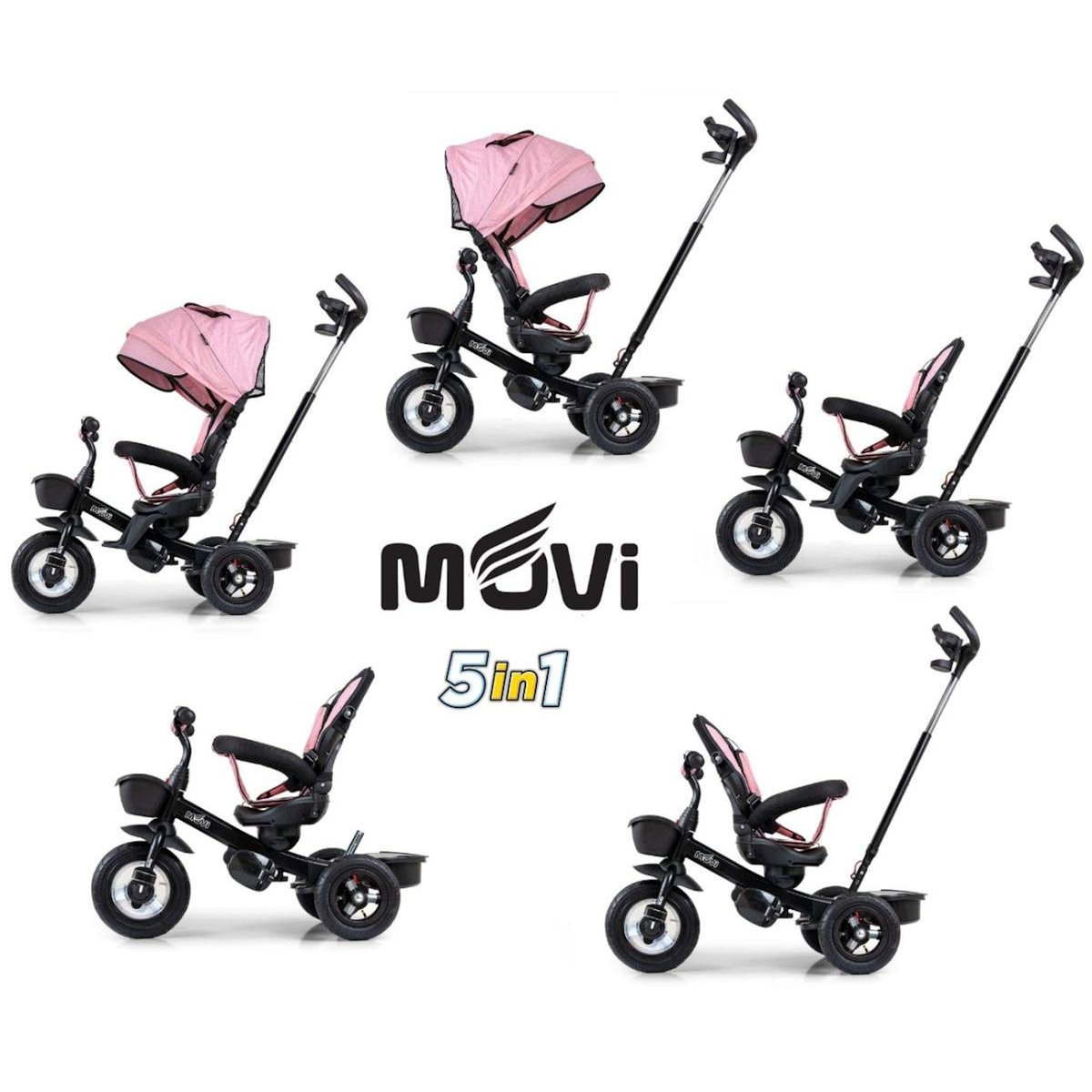 MILLY MALLY Tricycle  Movi Noir-Rose