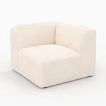 Rendez vous déco Angle droit pour canapé modulable en velours blanc cassé-Mina