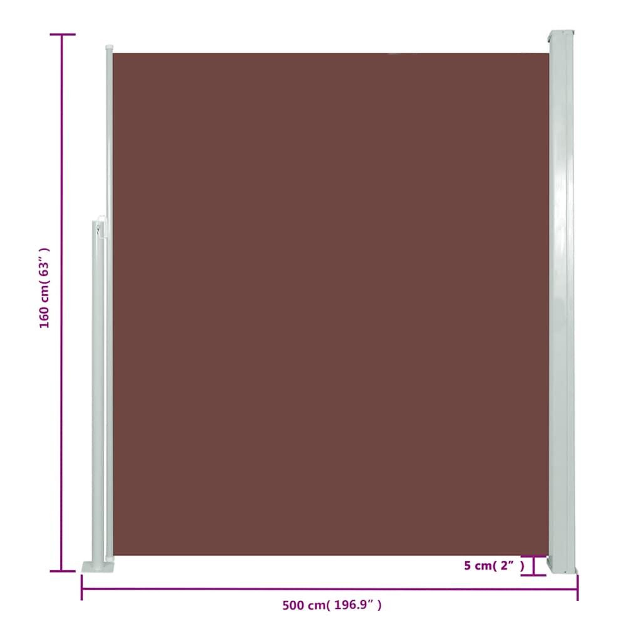 Voir la diapositive 6 : VIDAXL Auvent lateral retractable 160 x 500 cm Marron