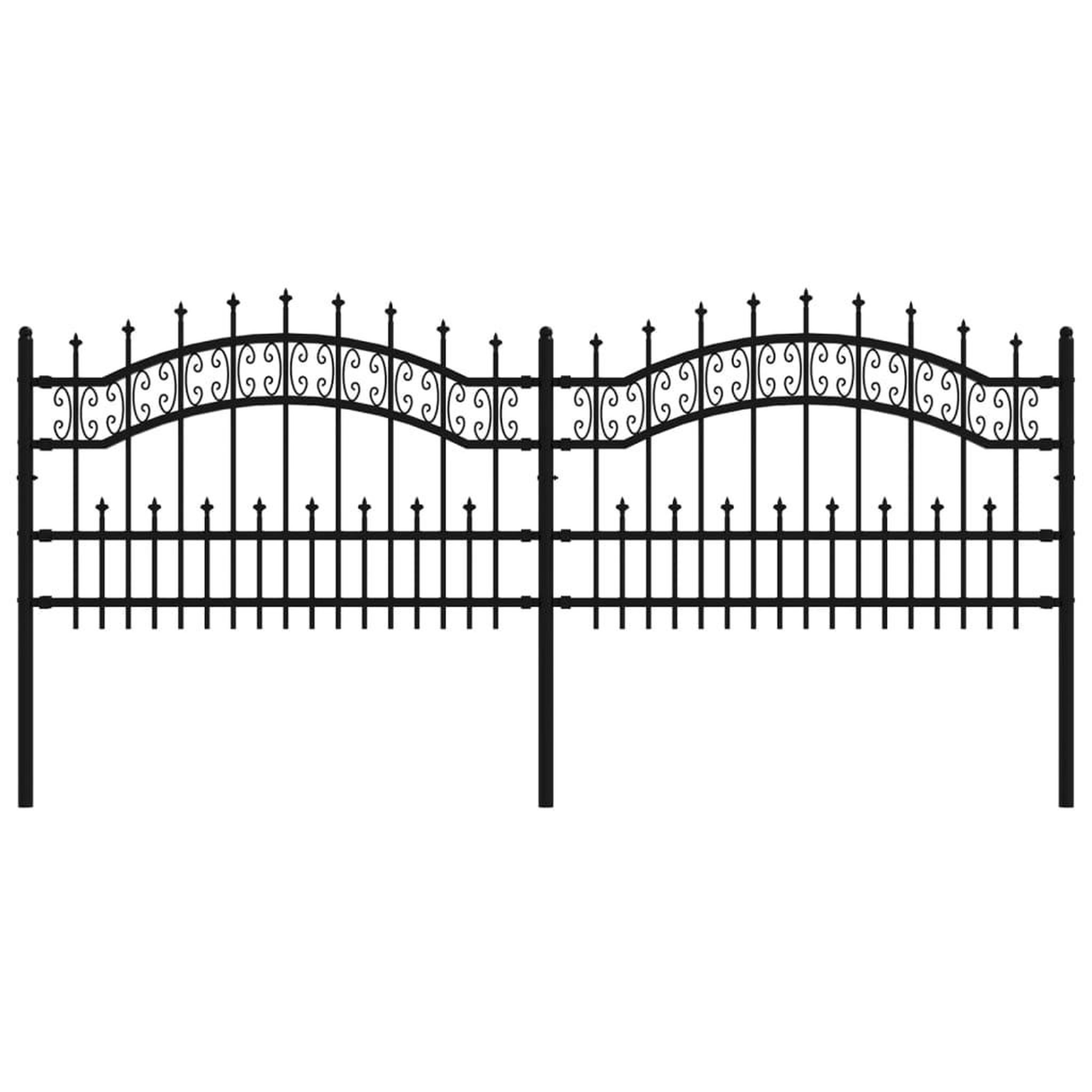 Voir la diapositive 2 : VIDAXL Cloture de jardin avec sommet de lance Noir 115 cm