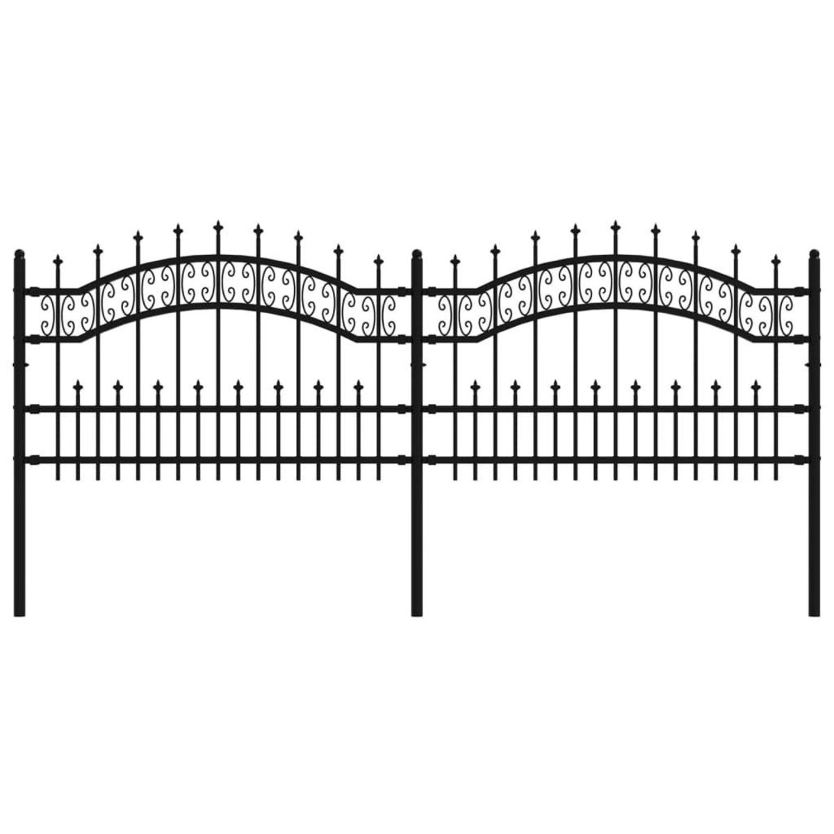 VIDAXL Cloture de jardin avec sommet de lance Noir 115 cm