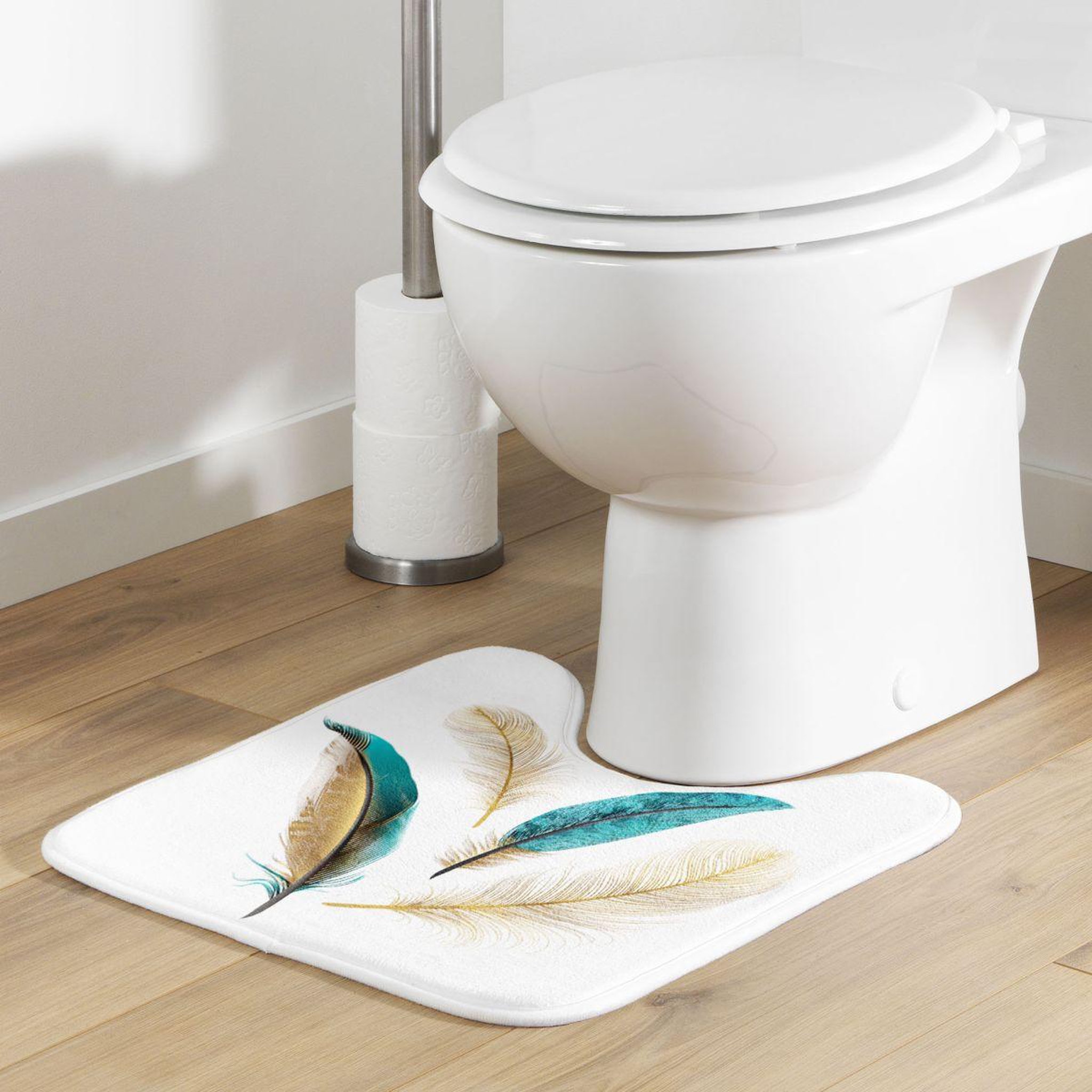 Voir la diapositive 5 : Douceur d'Intérieur Tapis contour wc  plumiss  45x45cm multicolore