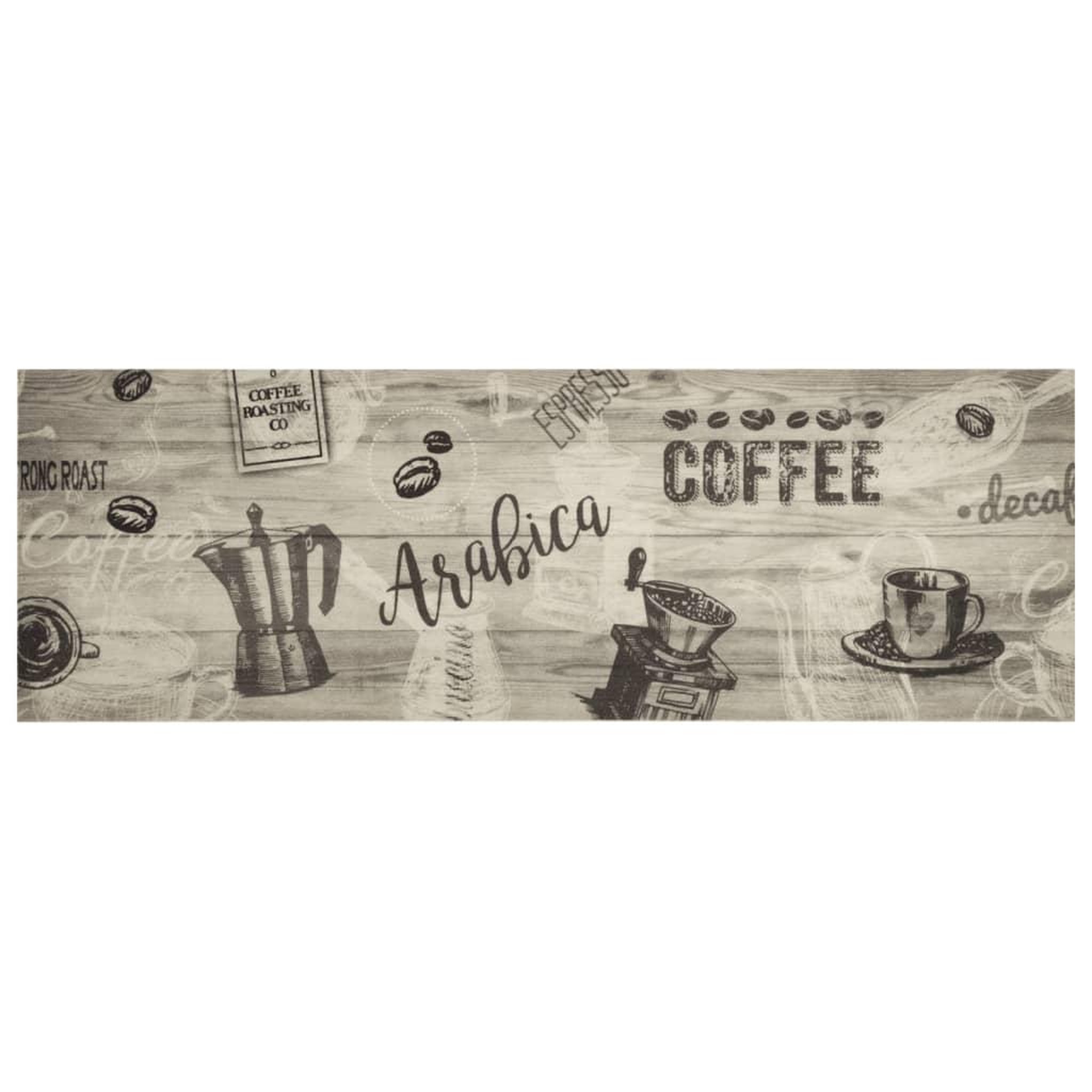 Voir la diapositive 2 : VIDAXL Tapis de cuisine lavable imprime cafe gris 60x180 cm velours