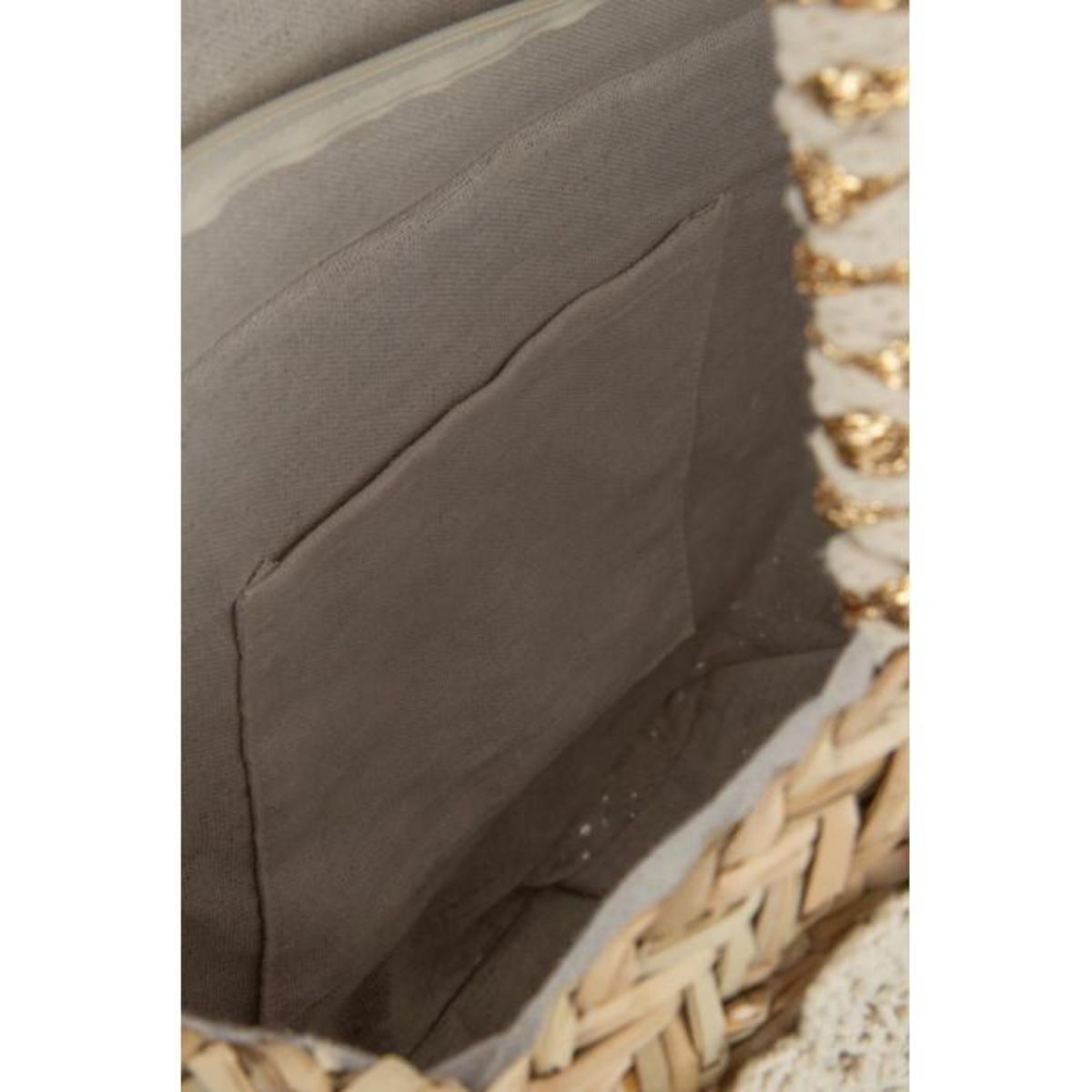 Paris Prix Sac de Plage Rond  Bali Bliss  40cm Naturel & Blanc