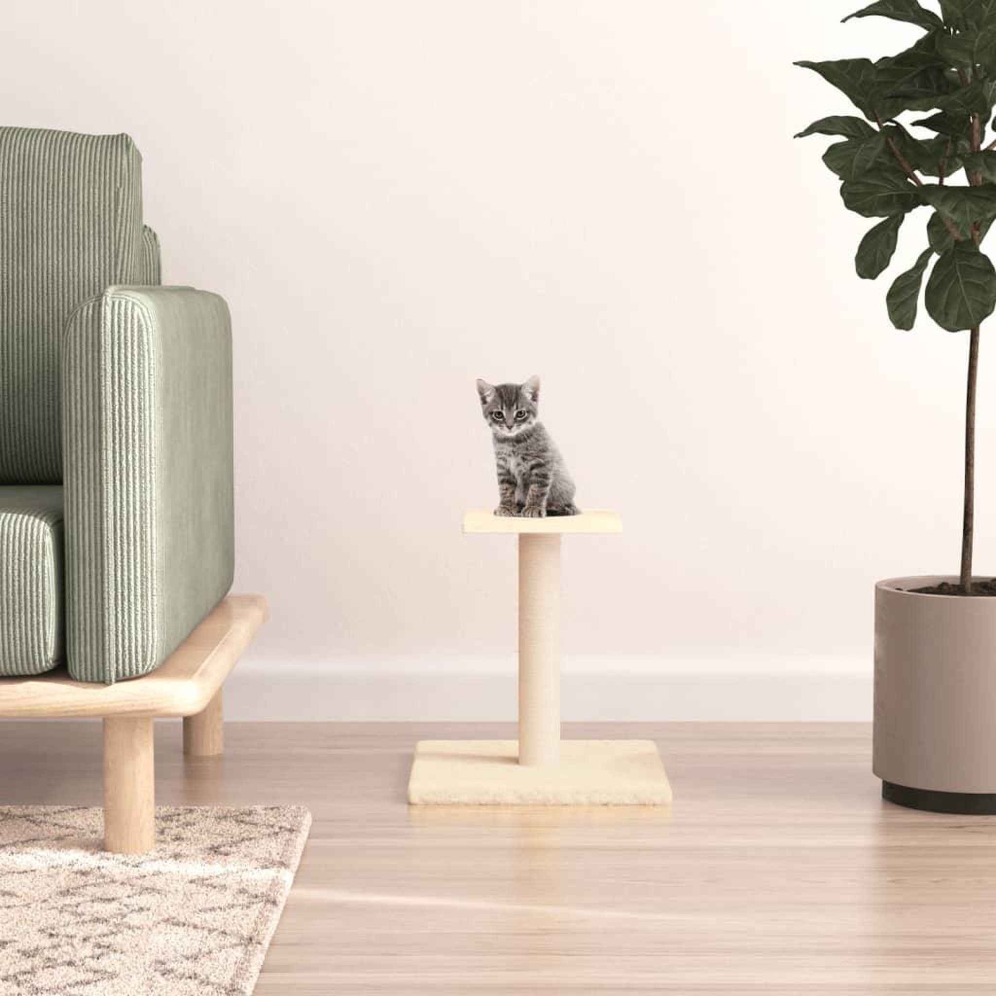 VIDAXL Arbre a chat avec plate-forme creme 38 cm