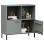 Voir la diapositive 3 : VIDAXL Bibliotheque avec pieds en metal Gris 90x35x90,5 cm Bois OSLO