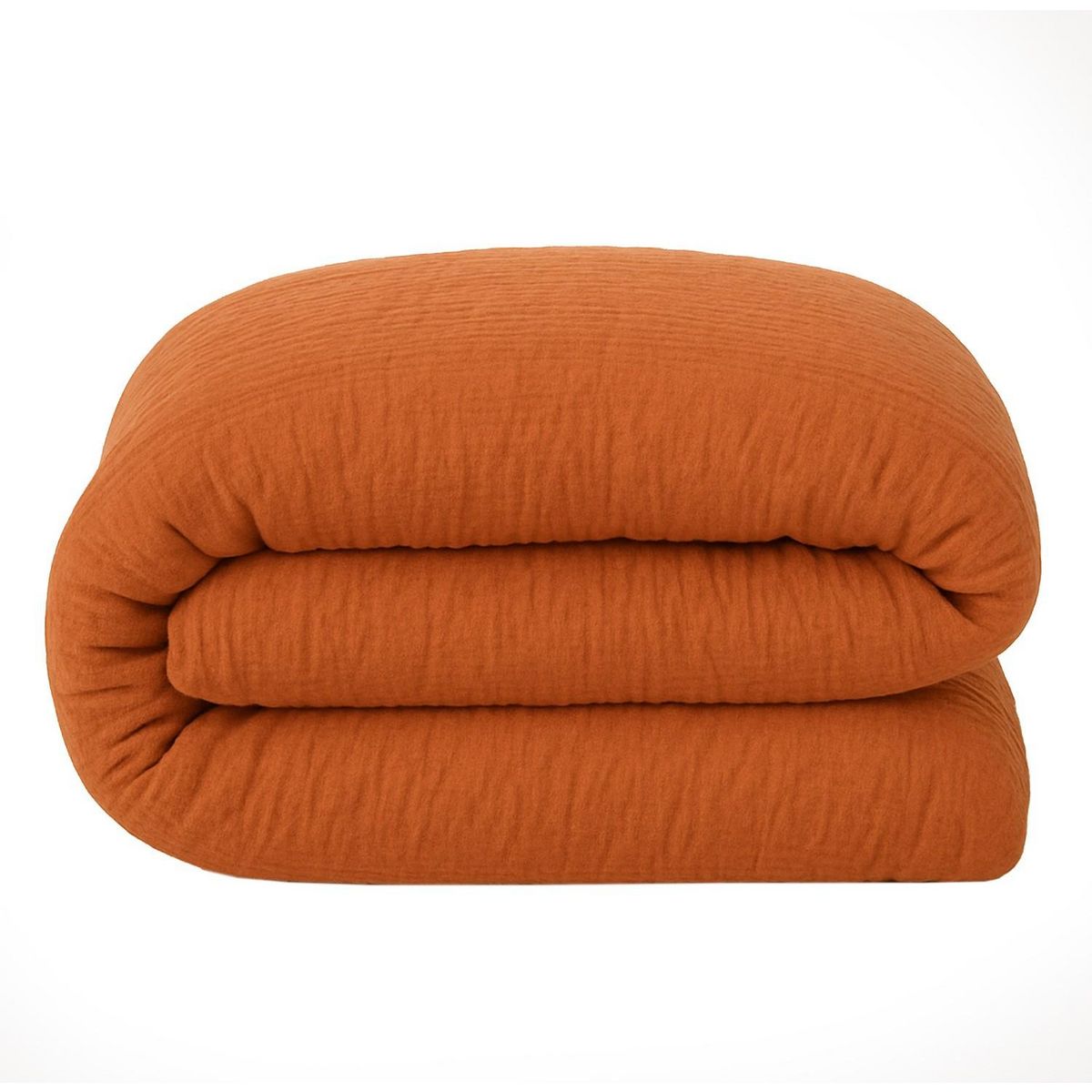 BATON ROUGE Housse de couette 260x240cm 100% gaze de coton lavé safran minéral