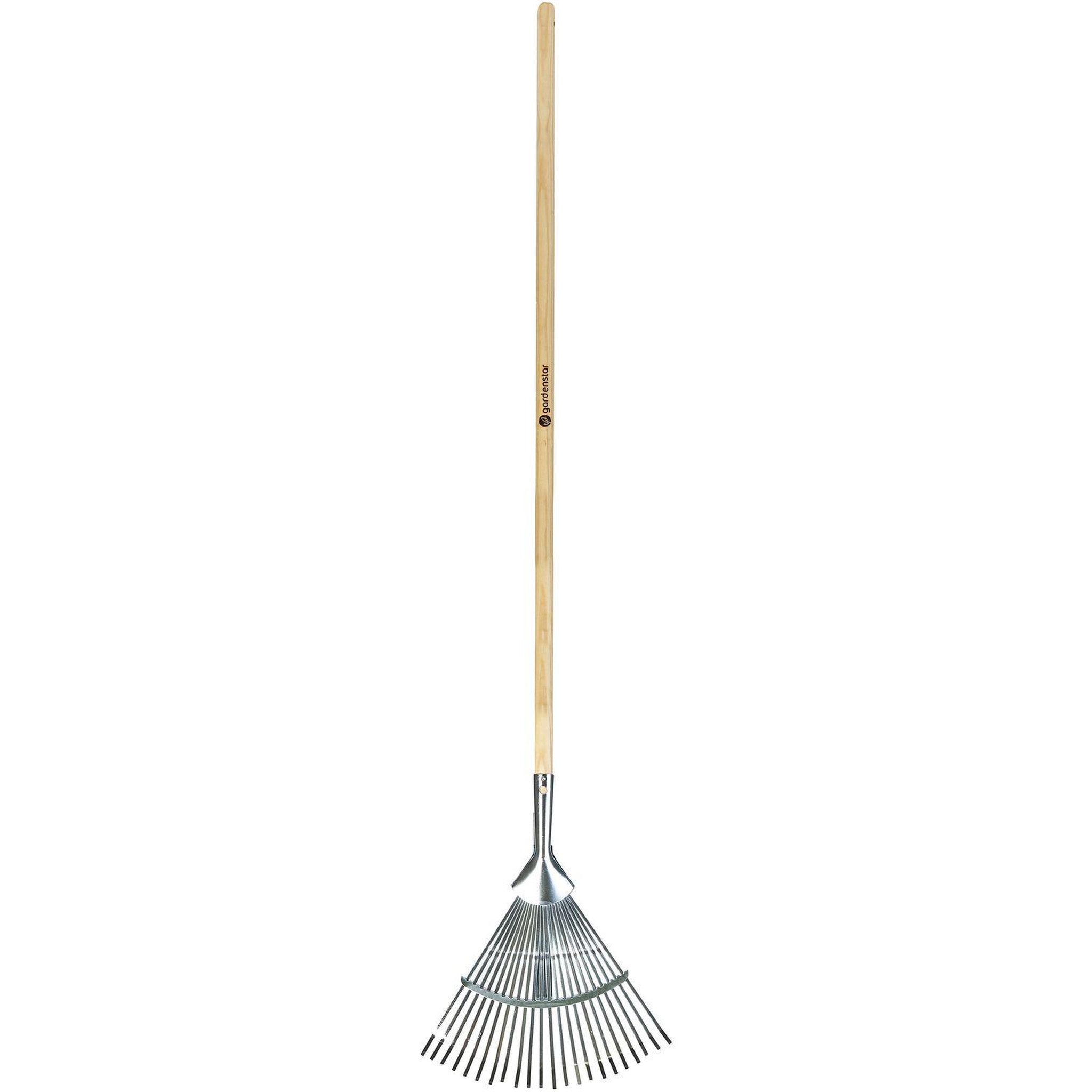 GARDENSTAR Râteau à feuilles - 22 dents tête réglable manche bambou