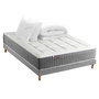 Voir la diapositive 1 : IDLITERIE Ensemble Matelas Ressort 7 zones H.28cm + Sommier + couette + oreillers Fabriqué en France MAX