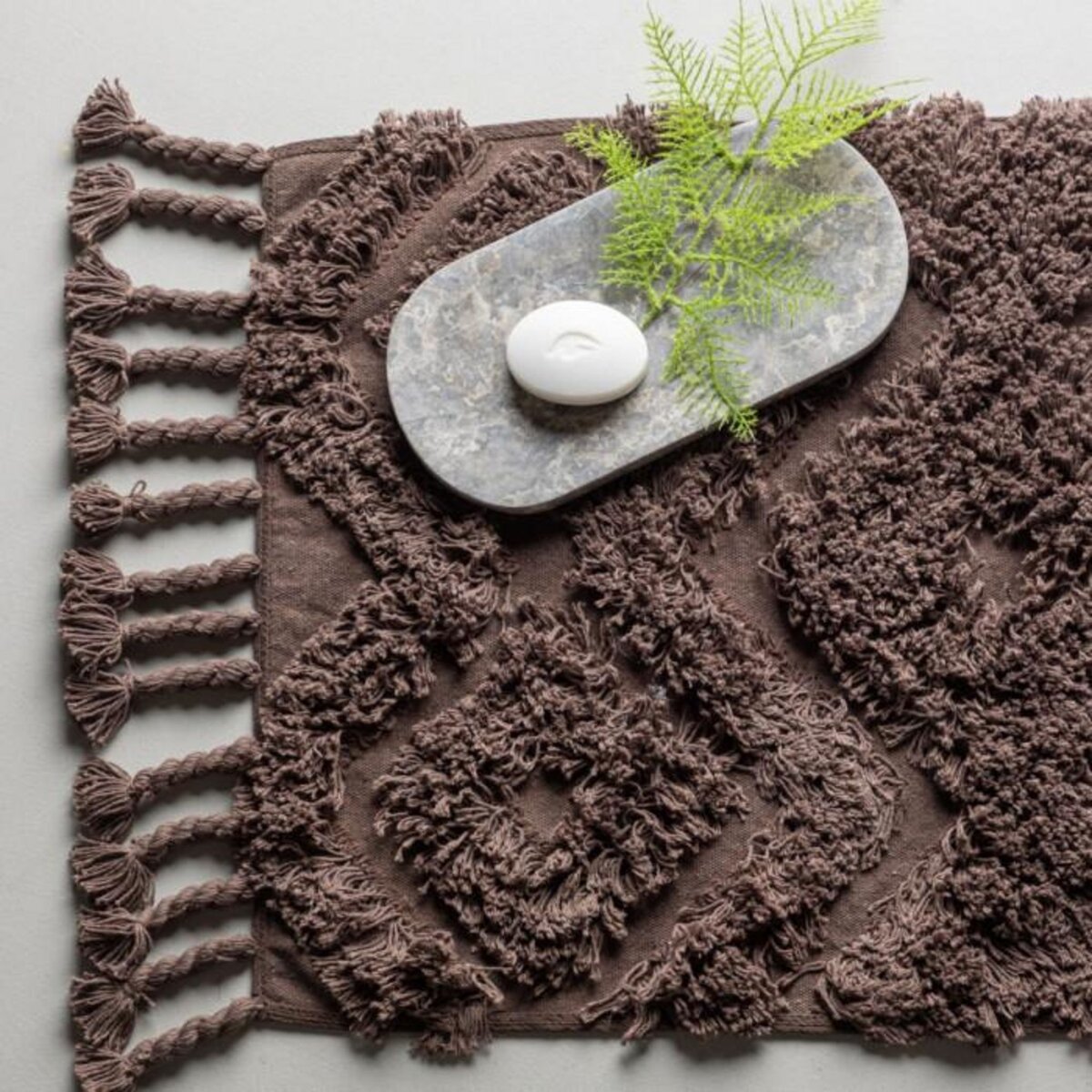 Paris Prix Tapis de Salle de Bain  Hilma  50x80cm Marron